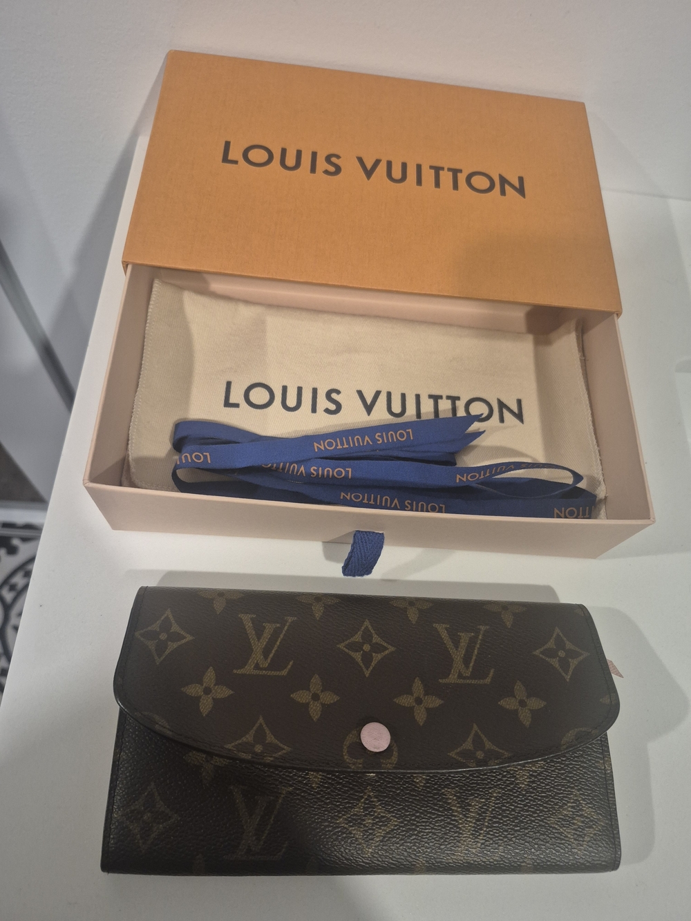 Louis Vuitton Monogram Emilie Wallet - Brown And Rose Ballerine - Picture 2 of 14